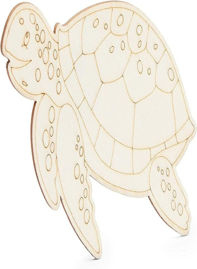 Haoser 24 Pieces Unfinished Sea Creatures Wood Cutouts for Crafts, Wooden Ocean Animals,Kids Art and Craft kit(Turtle, Seahorse, Starfish, Mermaid) Return Gifts for Kids - Image 3